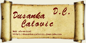Dušanka Ćalović vizit kartica